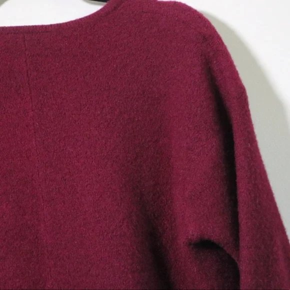 Vintage 100% Wool Knit Sweater Wood Toggles Size in dark red By Russ 2X - Picture 3 of 7